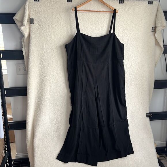 Madewell Plus Square-Neck Wide-Leg Sleeveless Jumpsuit Womens Size 28W Black - Picture 2 of 13